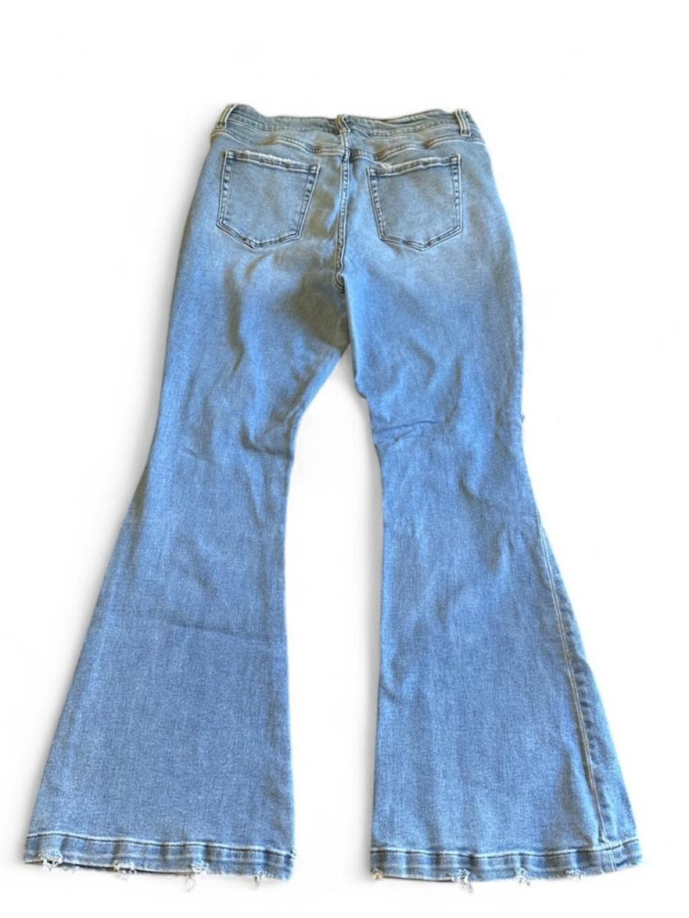 Zenana Women's Blue Button Fly Flare Jeans - Picture 7 of 7